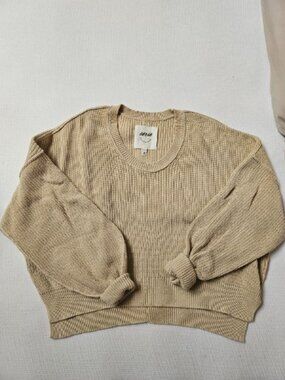 Aerie Ribbed Sweater (Beige)